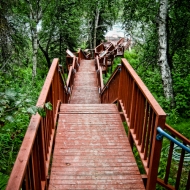 Soldotna-stairs to Kenai River fishing platform