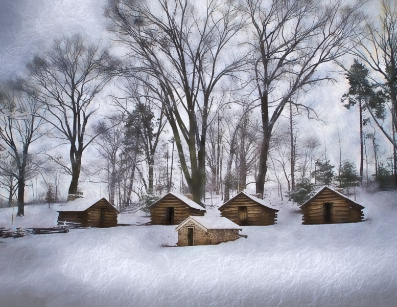 Huts in winter