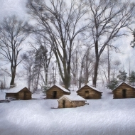 Huts in winter